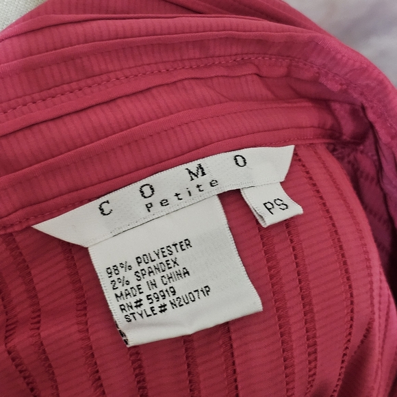 Como petite Fuchsia button down 3/4 sleeve blouse - Picture 8 of 9